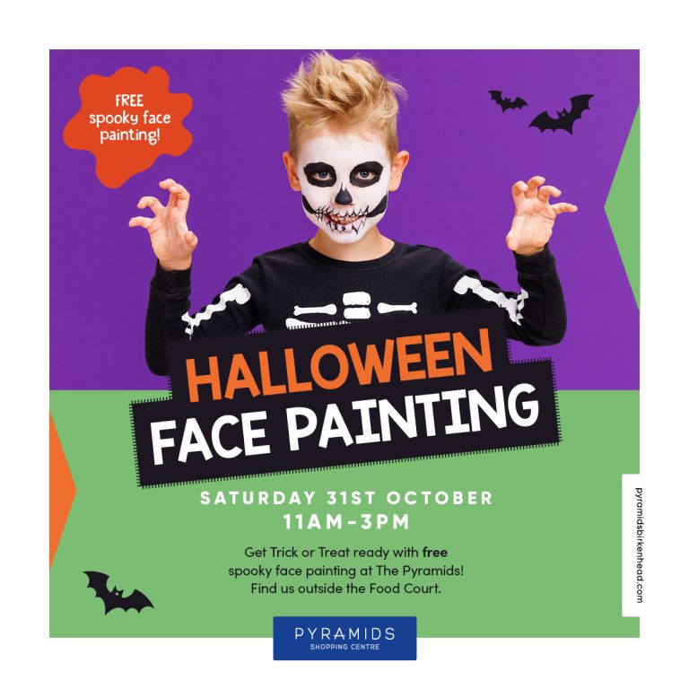 Free Halloween face painting 2 B6260 PYRA Face painting Social Tile 1200 x 1200