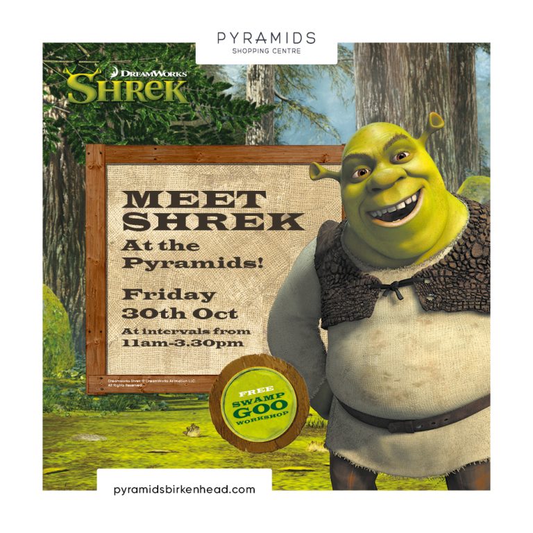 Shrek is coming to The Pyramids! 1 B6358 PYRA Halloween Shrek artwork INSTA TILE