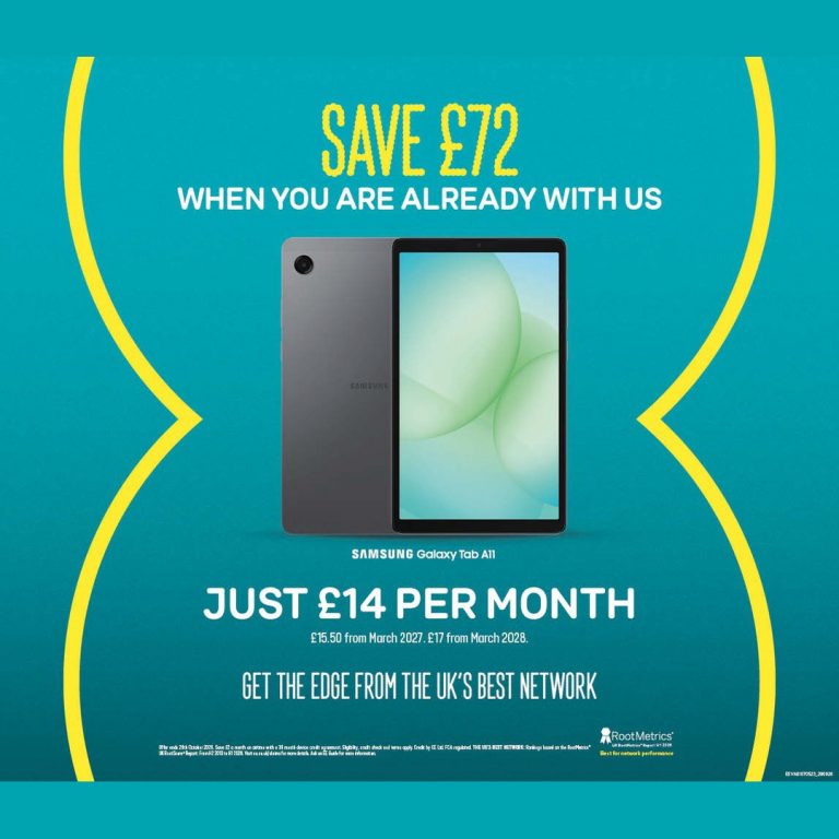 Save on the Samsung Galaxy Tab A11 5 EE Campaign 25 Save 72 on the Samsung Galaxy Tab A11 EN Image Set 1 1080x1080 1